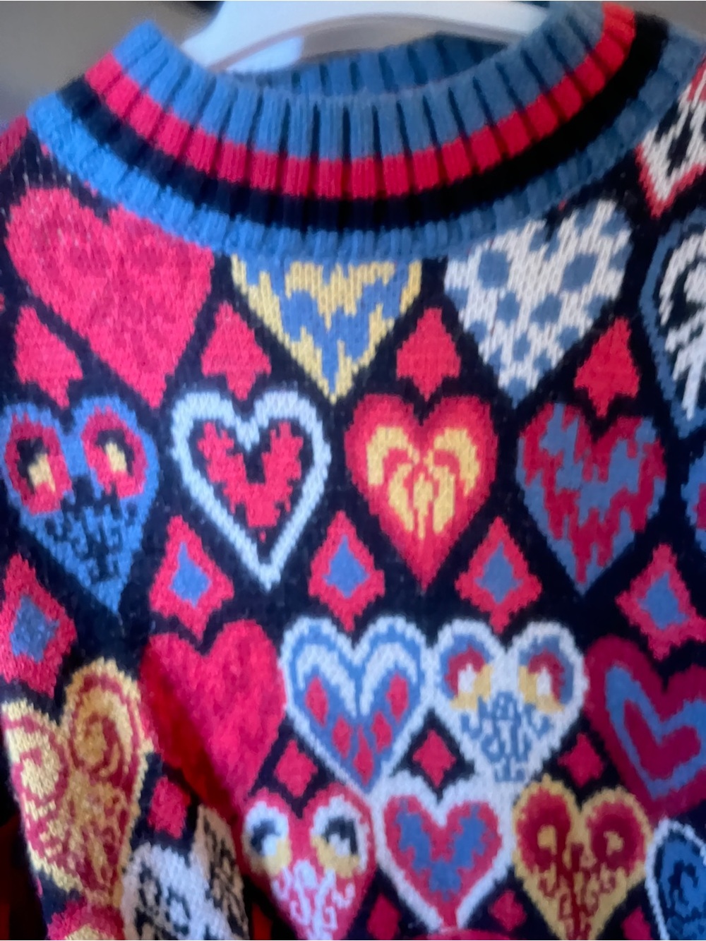 Farm Rio tapestry Heart Pattern Crewneck Sweater in Multicolor